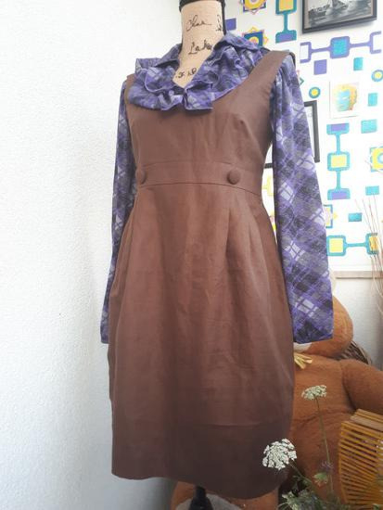 Slika od Vintage smeđa haljina na tregere