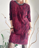 Slika od Leopard bordo haljina, S/XL