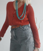 Slika od Retro crop pulover na kopčanje