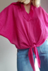 Slika od Oversize pink bluza šišmiš kroja, S/XL