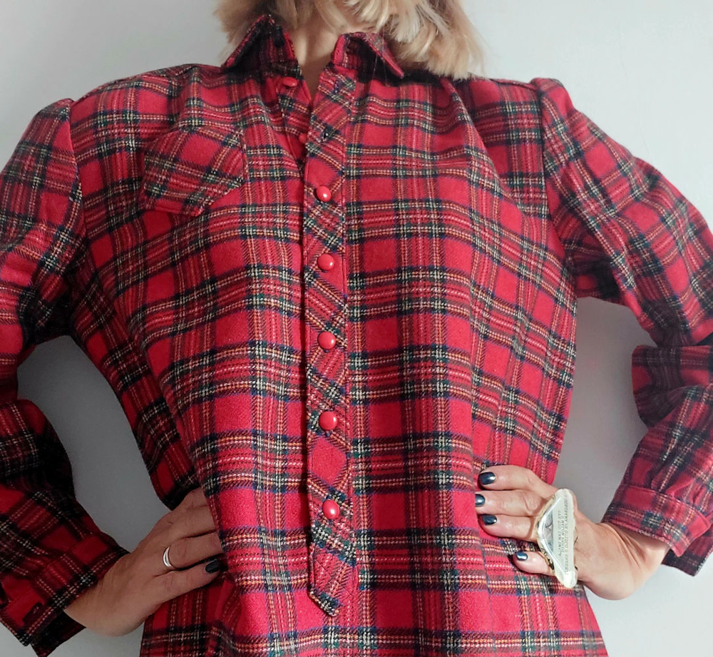 Slika od Vintage dulja karirana košulja, L ili oversize