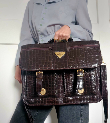 Slika: Vintage velika lakirana talijanska torba
